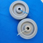 Set Of 2 Industrial 6  X 2  Water Resistant Plastic Wheel W gray Rubber Tread