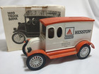 Vintage Ertl Diecast Bank 1920 Hesston Truck Limited Edition Orange White In Box