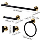 5 Piece Bathroom Bath Hardware Accessories Set Towel Bar Kit Matte Black   Gold
