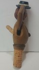 Vintage Bottle Cork Stopper Hand Carved Wooden Moving  Mechanical Figurine  b7 