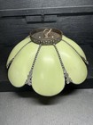 Vintage Mint Green Glass Lamp Shade Art Deco Hanging Ceiling Light Fixture 