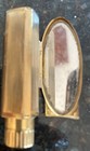 Stratton Vintage Lipstick Holder Purse Mirror Goldtone Black Enamel Flips Open