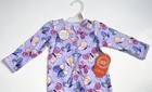 Baby Girls Wonder Nation Sleeper Size 0-3m Footed Sleepwear One Piece Purple Nwt