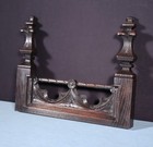 15  Wide French Antique Gothic Crest pediment crown In Solid Chestnut Wood