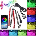4x Led Rgb Under Car Tube Glow Underglow Underbody System Neon Strip Lights Kit