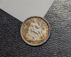 1850-p Seated Liberty Half Dime High Grade Choice Bu Ms Unc Toned