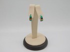 Native American Indian Sterling Silver Turquoise Inlay Stone Half Moon Earrings