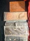 Vintage Tandy Leathercraft Leather Working Supply Lot Tools Lace Wallet Kits Nos