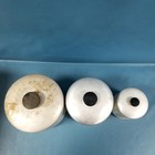 Vtg 3 Piece Aluminum Kitchen Canister Set W flour  Sugar  Tea Canisters