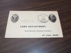 November 1908 Great Northern Railroad Minto North Dakota Land Deed Post Card