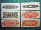 Reproduction Obsolete Bank Notes  Facsimilies Civil War Era 6 Various Csa States