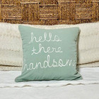 New Embroidered Velvet Pillow Cover  hello There Handsome  Baby Blue Nursery 17 
