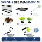 5 Gallon Fish Tank Starter Kit With Light Fish Net Air Pump Aquatic Plants And P