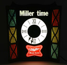 Vintage Miller High Life Beer Stained Glass Light-up Register Topper Bar Clock 