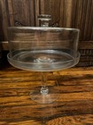 Crate And Barrel Clear Glass Cake Stand With Lid