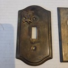 2 Vintage Antique Metal Switch Plate Plates Eagle 3d Victorian Style Mcm Rare