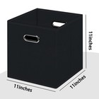 Black Foldable Storage Cubes Bins   Fabric Storage Box Cubes Organizer Basket   
