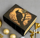 Raven Vintage Large Leather Journal - Grimoire Blank Spell Book Of Shadows