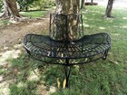 Metal Garden Semi-circle Tree Wrap Bench Chair Decor Antique Black white Outdoor