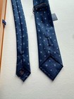 Authentic Louis Vuitton 100  Silk Tie Micro Monogram Tie Blue Made In Italy