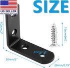 L Bracket Right Angle Corner Brace  2 X 2 Inch  Black  8pcs
