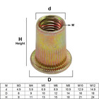 20 50pcs M3 M4 M5 M6 M8 M10 M12 Rivet Nuts Flat Head Threaded Insert Nutsert Cap