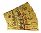 Us 100 Dollars Gold Foil Banknotes 5 Pcs In Envelope Plastic Money
