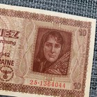 Ww2 Era          Ukraine 10 Karbovanets Banknote 1942  German Occupation Currency