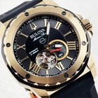 Bulova Marine Star A 98a272 Black Gold Dial Rubber Strap Automatic Men s Watch