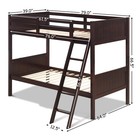 Wooden Twin Over Twin Bunk Beds Convertible 2 Individual Twin Room Espresso