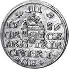 Silver Coin Duchy Of Livonia Stefan Batory  Trojak 1586  Riga  Small Head