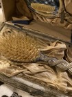 Vintage Sterling Silver Plated Vanity Set Case With Mirror And Brush