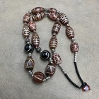 Ancient Etched Carnelian Agate Beads Necklace Beautiful Colour
