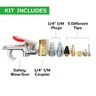 Pu Braided Air Hose 1 4  X 50 Ft With 10 Pcs Compressor Accessories Kit 200psi