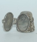 Very Ornate  Pewter Locket Thimble - Opens At Side Clasp  See All Photos