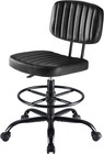 Mid Back Swivel Drafting Chair W footrest Ring rolling Pu Leather Office Chair