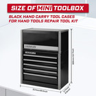 8-drawer Rolling Black Tool Box  Heavy Duty Micro Roll Cab Steel Stackable Tool