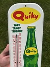 Original Quiky Soda Cola Pop Painted Metal Thermometer Sign