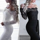 Women Playsuit Party Jumpsuit Romper Long Trousers Pants Clubwear Lace Sleeve