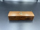Vintage Wooden Trinket Box Brass Anchor Inlay Nautical Keepsake Box