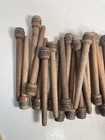 Wood Bobbins Wood Quills Vintage Factory Reclaimed Industrial 7 3 8   Lot Of 30
