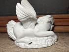 Vintage Pegasus Ceramic Bisque Figure Greek Mythology Winged Horse Roses 80   s