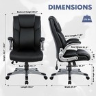 Ergonomic Executive Office Chair With Lumbar Support  Flip-up Arms  Bonded Le   