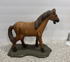 Antique Carved Wooden Horse Pull Toy No Wheels