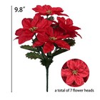 3 Pack Artificial Poinsettia Bushes     9 8  Faux Red Poinsettia Bouquets With    