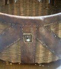 Vintage Wicker And Leather Bound Fishing Creel- Missing The Top