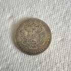 1905 Venezuela 5 Bolivares Silver Coin Km 38 Grami 25 Ley 900   900 