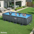 Bestway Apx 365 18  X 9  X 52  Rectangular Above Ground Swimming Pool Set  Gray