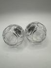 Vintage Clear Glass Thumbprint Salt   Pepper Shakers Mini 3    Set