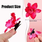12pcs Double Chiffon Orchid Flower Hair Clips Hawaii Flower Slide Alligator C   